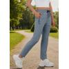image:imageIWOLLENCE Womens Active Stretch Pants Quick Dry Breathable Athletic Comfy Fit Hiking Pant with Zipper PocketsCgrey Blue