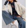 image:imageIWOLLENCE Womens Sexy Lace Long Sleeve Mock Neck Tops Trendy Floral See Through Blouse Western Sheer Mesh ShirtsFnavy Blue Dahlia
