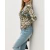 image:imageIWOLLENCE Womens Sexy Lace Long Sleeve Mock Neck Tops Trendy Floral See Through Blouse Western Sheer Mesh ShirtsMeshcamo Leaf
