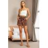 image:imageIWOLLENCE Womens Shorts with Pockets Summer Casual Shorts for Women Waist Casual Lightweight Adjustable Tie Knot Loose42red Boho Stripe