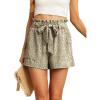 image:imageIWOLLENCE Womens Shorts with Pockets Summer Casual Shorts for Women Waist Casual Lightweight Adjustable Tie Knot Loose38apricot Floral
