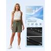 image:imageIWOLLENCE Womens 7 Hiking Shorts Stretch Lightweight Quick Dry Athletic Comfy Summer Long Shorts with 2 Zipper PocketsCarmy Green