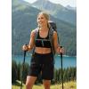 image:imageIWOLLENCE Womens 7 Hiking Shorts Stretch Lightweight Quick Dry Athletic Comfy Summer Long Shorts with 2 Zipper PocketsCblack