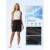image:imageIWOLLENCE Womens 7 Hiking Shorts Stretch Lightweight Quick Dry Athletic Comfy Summer Long Shorts with 2 Zipper PocketsCblack