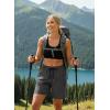 image:imageIWOLLENCE Womens 7 Hiking Shorts Stretch Lightweight Quick Dry Athletic Comfy Summer Long Shorts with 2 Zipper PocketsCdark Grey