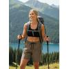 image:imageIWOLLENCE Womens 7 Hiking Shorts Stretch Lightweight Quick Dry Athletic Comfy Summer Long Shorts with 2 Zipper PocketsCdark Khaki