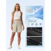 image:imageIWOLLENCE Womens 7 Hiking Shorts Stretch Lightweight Quick Dry Athletic Comfy Summer Long Shorts with 2 Zipper PocketsCkhaki