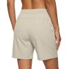 image:imageIWOLLENCE Womens 7 Hiking Shorts Stretch Lightweight Quick Dry Athletic Comfy Summer Long Shorts with 2 Zipper PocketsCkhaki