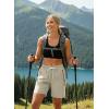 image:imageIWOLLENCE Womens 7 Hiking Shorts Stretch Lightweight Quick Dry Athletic Comfy Summer Long Shorts with 2 Zipper PocketsCkhaki