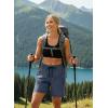 image:imageIWOLLENCE Womens 7 Hiking Shorts Stretch Lightweight Quick Dry Athletic Comfy Summer Long Shorts with 2 Zipper PocketsCnavy Blue