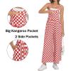 image:imageIWOLLENCE Womens Loose Checkered Overalls Wide Straight Leg Jumpers and Rompers Y2K Sleeveless Jumpsuits with PocketsCkred White