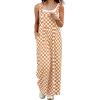 image:imageIWOLLENCE Womens Loose Checkered Overalls Wide Straight Leg Jumpers and Rompers Y2K Sleeveless Jumpsuits with PocketsCkorange White