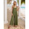 image:imageIWOLLENCE Womens Summer Jumpsuits Boho Wide Leg Overalls Casual Loose Rompers with Pockets 202510 Grass Green