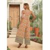image:imageIWOLLENCE Womens Summer Jumpsuits Boho Wide Leg Overalls Casual Loose Rompers with Pockets 202545 Fporange Sakura
