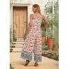 image:imageIWOLLENCE Womens Summer Jumpsuits Boho Wide Leg Overalls Casual Loose Rompers with Pockets 202546 Fppurple Primrose