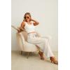 image:imageIWOLLENCE Womens Wide Leg Pants with Pockets High Waist Adjustable Knot Loose Casual Trousers Business Work Casual Pants48 Warm White