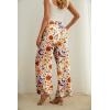 image:imageIWOLLENCE Womens Wide Leg Pants with Pockets High Waist Adjustable Knot Loose Casual Trousers Business Work Casual Pants49 Ac Orange Blue Bird