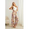 image:imageIWOLLENCE Womens Wide Leg Pants with Pockets High Waist Adjustable Knot Loose Casual Trousers Business Work Casual Pants49 Ac Orange Blue Bird