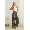 image:imageIWOLLENCE Womens Wide Leg Pants with Pockets High Waist Adjustable Knot Loose Casual Trousers Business Work Casual Pants50 Black Geo Line