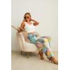 image:imageIWOLLENCE Womens Wide Leg Pants with Pockets High Waist Adjustable Knot Loose Casual Trousers Business Work Casual Pants52 Colorful Patchwork