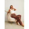 image:imageIWOLLENCE Womens Wide Leg Pants with Pockets High Waist Adjustable Knot Loose Casual Trousers Business Work Casual Pants54 Red Boho Stripe