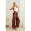 image:imageIWOLLENCE Womens Wide Leg Pants with Pockets High Waist Adjustable Knot Loose Casual Trousers Business Work Casual Pants54 Red Boho Stripe
