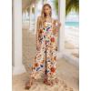 image:imageIWOLLENCE Womens Summer Jumpsuits Boho Wide Leg Overalls Casual Loose Rompers with Pockets 202551 Ac Orange Blue Bird