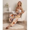 image:imageIWOLLENCE Womens Summer Jumpsuits Boho Wide Leg Overalls Casual Loose Rompers with Pockets 202551 Ac Orange Blue Bird