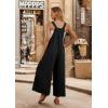 image:imageIWOLLENCE Womens Summer Jumpsuits Boho Wide Leg Overalls Casual Loose Rompers with Pockets 202601 Black