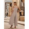 image:imageIWOLLENCE Womens Summer Jumpsuits Boho Wide Leg Overalls Casual Loose Rompers with Pockets 202603 Light Khaki