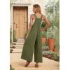 image:imageIWOLLENCE Womens Summer Jumpsuits Boho Wide Leg Overalls Casual Loose Rompers with Pockets 202610 Grass Green