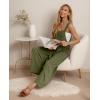 image:imageIWOLLENCE Womens Summer Jumpsuits Boho Wide Leg Overalls Casual Loose Rompers with Pockets 202610 Grass Green