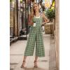 image:imageIWOLLENCE Womens Summer Jumpsuits Boho Wide Leg Overalls Casual Loose Rompers with Pockets 202620 Dark Green Pane