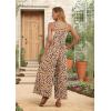 image:imageIWOLLENCE Womens Summer Jumpsuits Boho Wide Leg Overalls Casual Loose Rompers with Pockets 202626 Ld Apricot