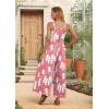 image:imageIWOLLENCE Womens Summer Jumpsuits Boho Wide Leg Overalls Casual Loose Rompers with Pockets 202631 Fp Pink White Square