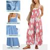 image:imageIWOLLENCE Womens Summer Jumpsuits Boho Wide Leg Overalls Casual Loose Rompers with Pockets 202631 Fp Pink White Square