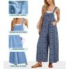 image:imageIWOLLENCE Womens Summer Jumpsuits Boho Wide Leg Overalls Casual Loose Rompers with Pockets 202632 Fp Blue White Flower