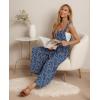 image:imageIWOLLENCE Womens Summer Jumpsuits Boho Wide Leg Overalls Casual Loose Rompers with Pockets 202632 Fp Blue White Flower