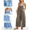 image:imageIWOLLENCE Womens Summer Jumpsuits Boho Wide Leg Overalls Casual Loose Rompers with Pockets 202634 Fp Ld Khaki