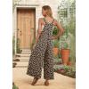 image:imageIWOLLENCE Womens Summer Jumpsuits Boho Wide Leg Overalls Casual Loose Rompers with Pockets 202634 Fp Ld Khaki