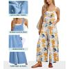 image:imageIWOLLENCE Womens Summer Jumpsuits Boho Wide Leg Overalls Casual Loose Rompers with Pockets 202636 Fp White Ink Daffodil