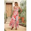 image:imageIWOLLENCE Womens Summer Jumpsuits Boho Wide Leg Overalls Casual Loose Rompers with Pockets 202641 Fp White Ink Orange