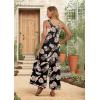 image:imageIWOLLENCE Womens Summer Jumpsuits Boho Wide Leg Overalls Casual Loose Rompers with Pockets 202642 Fp Black Palm Leaf