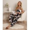 image:imageIWOLLENCE Womens Summer Jumpsuits Boho Wide Leg Overalls Casual Loose Rompers with Pockets 202642 Fp Black Palm Leaf
