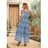 image:imageIWOLLENCE Womens Summer Jumpsuits Boho Wide Leg Overalls Casual Loose Rompers with Pockets 202643 Fpblue Porcelai