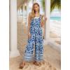 image:imageIWOLLENCE Womens Summer Jumpsuits Boho Wide Leg Overalls Casual Loose Rompers with Pockets 202643 Fpblue Porcelai