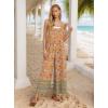 image:imageIWOLLENCE Womens Summer Jumpsuits Boho Wide Leg Overalls Casual Loose Rompers with Pockets 202645 Fporange Sakura