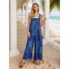 image:imageIWOLLENCE Womens Summer Jumpsuits Boho Wide Leg Overalls Casual Loose Rompers with Pockets 202648 Blue Purple Patch