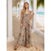image:imageIWOLLENCE Womens Summer Jumpsuits Boho Wide Leg Overalls Casual Loose Rompers with Pockets 202650 Pezzli Retro Flower