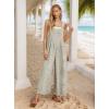 image:imageIWOLLENCE Womens Summer Jumpsuits Boho Wide Leg Overalls Casual Loose Rompers with Pockets 202652 Apricot Floral